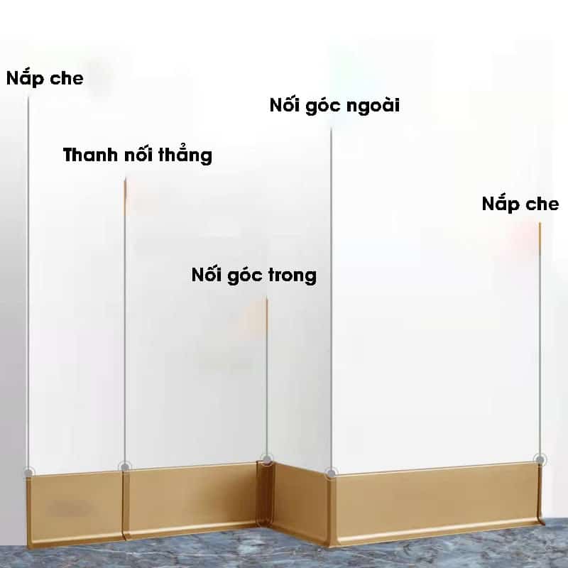 Nẹp ốp chân tường hợp kim nhôm nhiều màu DH7066 7